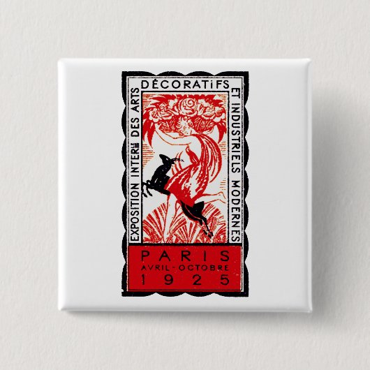 1925 Paris Art Deco Plakat Button (Vorderseite)