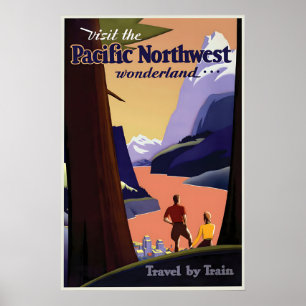 1925 Pazifischer Nordwesten Reiseplakat Vintage-Wa Poster
