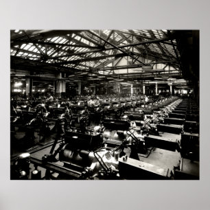 1925 Prüfung von Automobilmotoren Poster