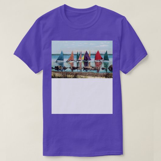 1925 Rainbow Fleet of Sailboats Nantucket T-Shirt (Design vorne)