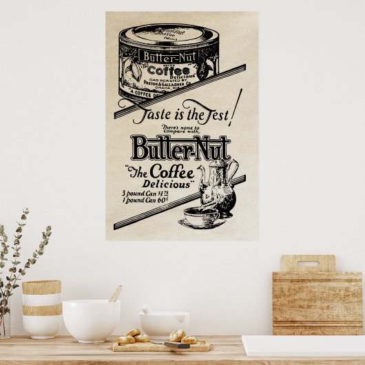 1925 Vintage Kaffeewerbung Poster (Küche)