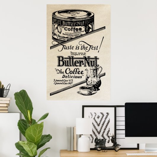 1925 Vintage Kaffeewerbung Poster (Heimbüro)