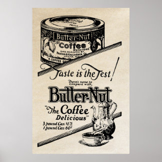 1925 Vintage Kaffeewerbung Poster