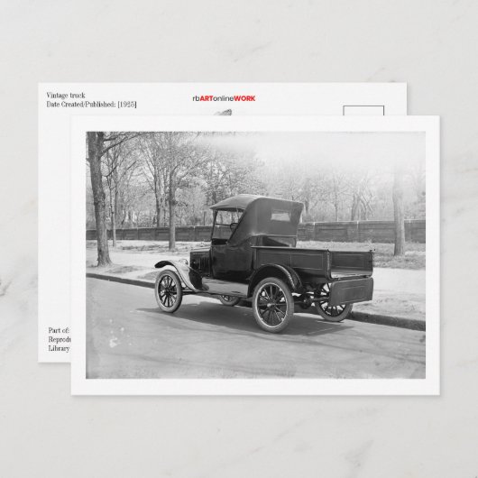 1925 Vintager Lkw Postkarte (Vorne/Hinten)