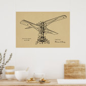 1925 Zeichnend Vintages Patent für Hubschrauber Poster (Küche)