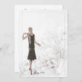 1926 Anpassbare Vintage Mode-Stationery Dankeskarte (Vorne/Hinten)