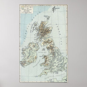1926 British Isles Map Vereinigtes Königreich Poster