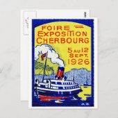 1926 Cherbourg Frankreich Poster Postkarte (Vorne/Hinten)