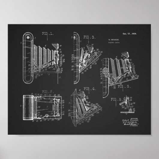 1926 Faltkamera Patent Art Zeichnend Druck Poster (Vorne)