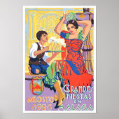 1926 Malaga Spanien Jahrgang Reise Poster (Vorne)