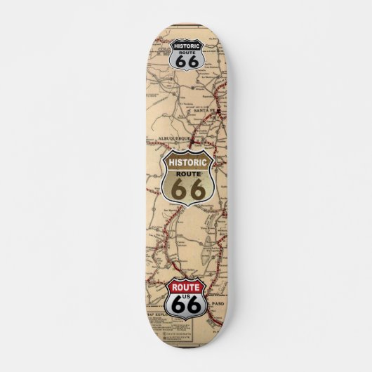1926 New Mexico Map of Historic Route 66 Skateboard (Vorne)