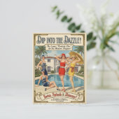 1926 Vintage Poolside Chic Bademode Werbung Postkarte (Stehend Vorderseite)
