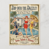 1926 Vintage Poolside Chic Bademode Werbung Postkarte (Vorderseite)