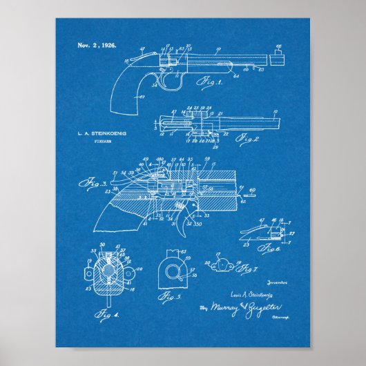 1926 Vintage Schusswaffenpatentkunst Zeichnend Pri Poster (Vorne)