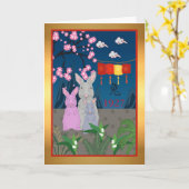 1927 Chinesisches Geburtstagsjahr des Kaninchens Karte (Gelbe Blume)