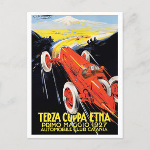 1927 Etna Cup Grand Prix Vintager Rennsport Postkarte