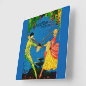 1927 Fulton Theatre program cover art Quadratische Wanduhr (Winkel)