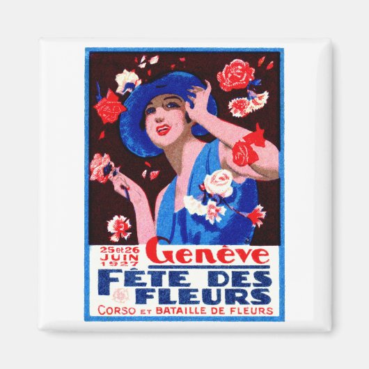 1927 Genfer Blume Ausstellungsposter Magnet (Vorne)