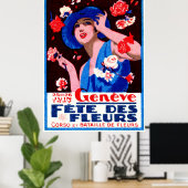 1927 Genfer Blume Ausstellungsposter Poster (Heimbüro)