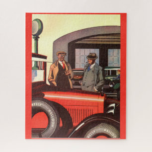1927 Kelly-Springfield-Reifen und zwei Männer mit  Puzzle