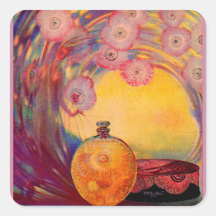 1927 Parfüm-Werbung für Roger & Gallet Quadratischer Aufkleber