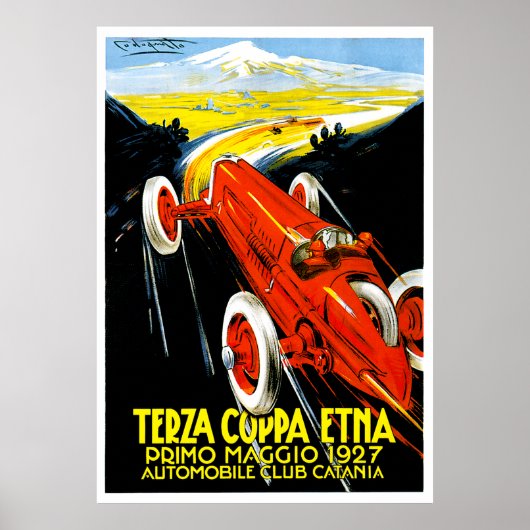 1927 Terza Coppa Etna Auto Road Kundgebung Ad Poster (Vorne)