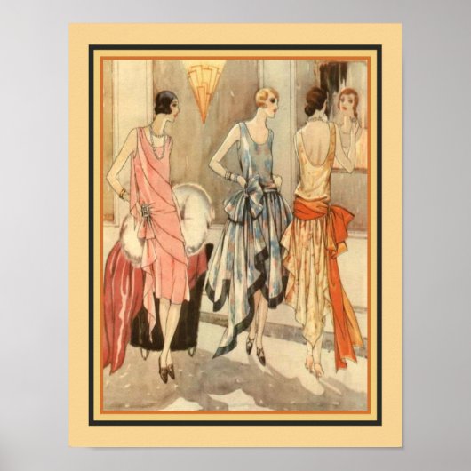 1928 Art Deco Fashion Print Poster (Vorne)