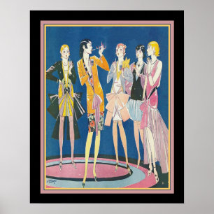 1928 Art Deco Flappers Print von Russell Patterson Poster