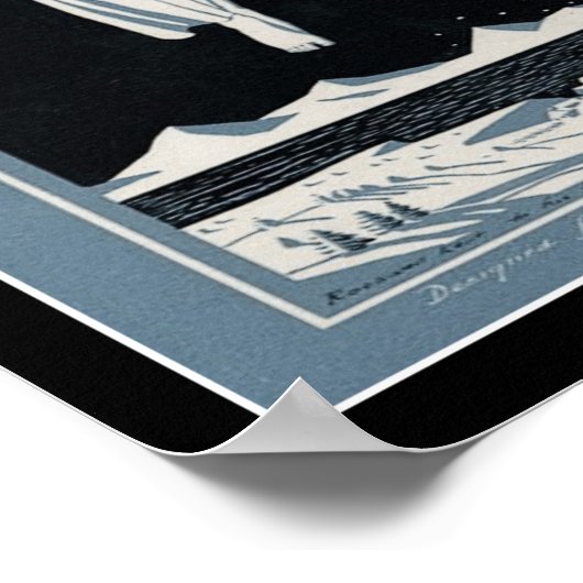 1928 Art-Deco-Schneegel Poster (Ecke)