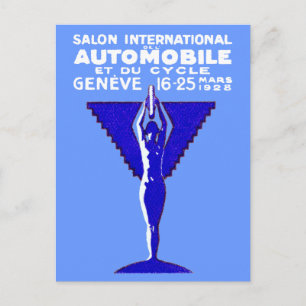 1928 Autosalon und Motorradshow in Genf Postkarte
