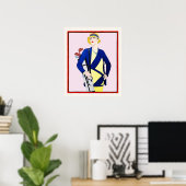 1928 Golf Aquarell Print Poster (Heimbüro)