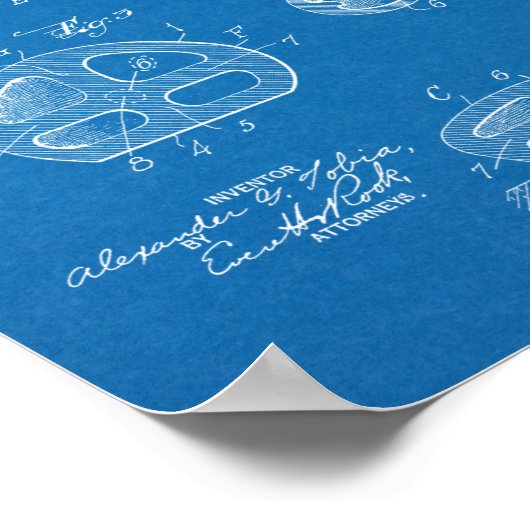 1928 Golf Club Head Design Patent Art Print Poster (Ecke)