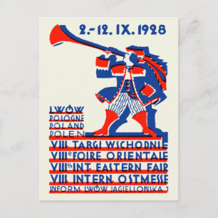 1928 Lwow Ost-Internationale Messe Postkarte