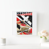 1928 Paris Air Show Quadratische Wanduhr (Zuhause)