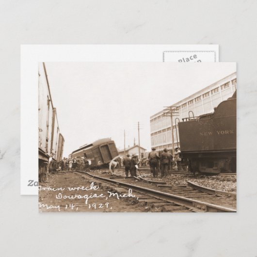 1928 Zugwrack Postkarte (Vorne/Hinten)