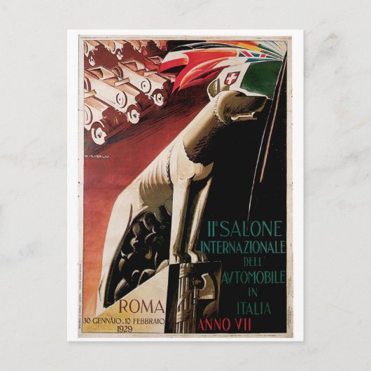 1929 11. Salone Internazional Dell Automobile Postkarte (Vorderseite)