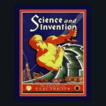 1929 Art Deco Science & Invention Poster<br><div class="desc">1929 Art Deco Cover for Science and Invention "The Spirit of Electricity" Standard 16x20 gezeigt. Auch in Standard 11x14 erhältlich.</div>