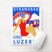 1929 Art Deco Strandbad Lido Luzern Mousepad (Mit Mouse)