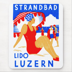 1929 Art Deco Strandbad Lido Luzern Mousepad