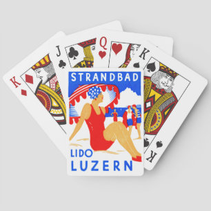 1929 Art Deco Strandbad Lido Luzern Spielkarten