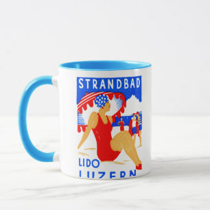 1929 Art Deco Strandbad Lido Luzern Tasse