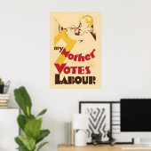 1929 Britisches Labour-Wahlplakat Meine Mutter Poster (Heimbüro)