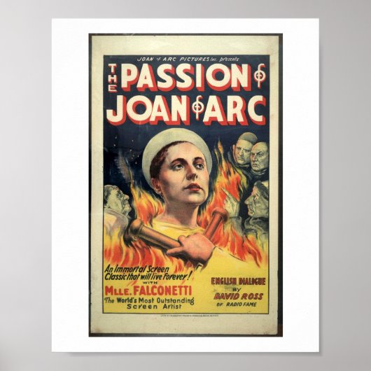 1929 Film The Passion of Joan of Arc Poster (Vorne)
