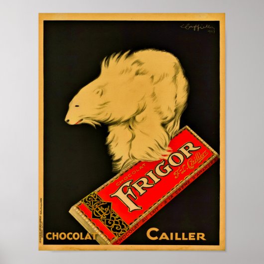 1929 Frigor Chocolat Cailler Poster (Vorne)