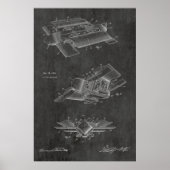 1929 Futuristic Airplane Patent Art Zeichnend Prin Poster (Vorne)