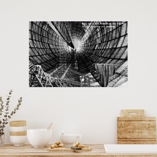 1929 Graf Zeppelin Luftschiff LZ 127 Interieur-Pos Poster (Küche)