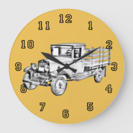 1929 Kiefernwagen 1 Tonne Pappe Body Illustration Große Wanduhr
