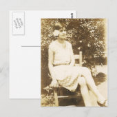 1929 MÄDCHEN MIT BLUME #58 POSTKARTE (Vorne/Hinten)