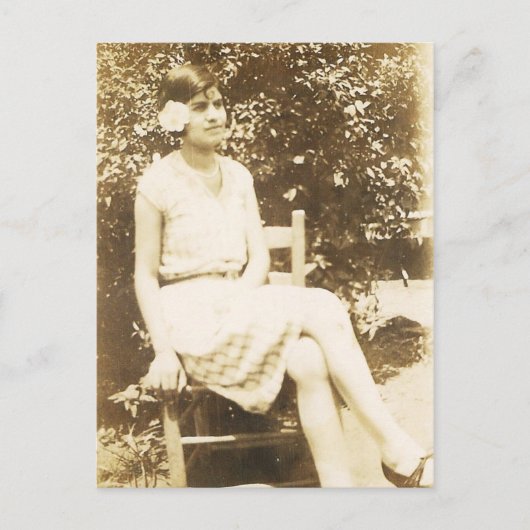 1929 MÄDCHEN MIT BLUME #58 POSTKARTE (Vorderseite)