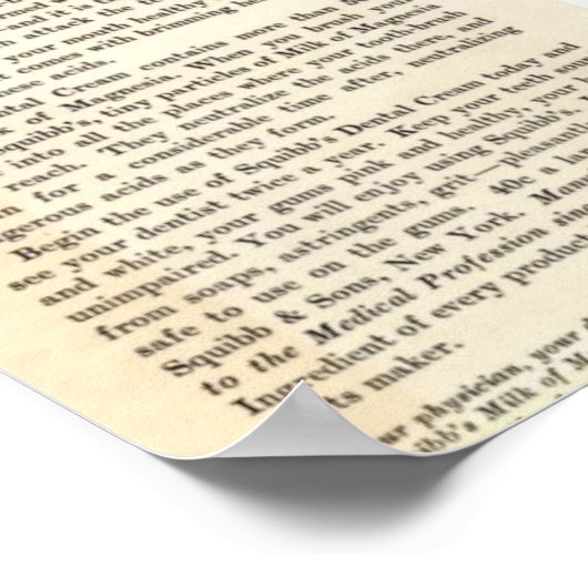 1929 Squibb Dental Cream Ad Poster (Ecke)